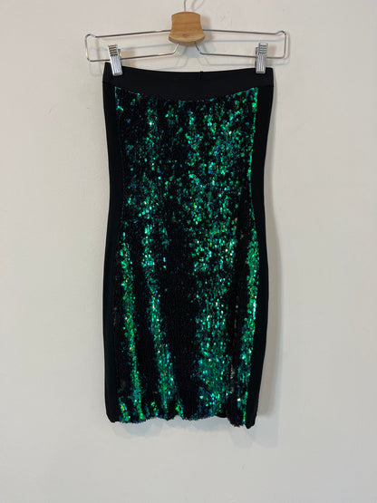 DENNY ROSE. Vestido corto lentejuelas. T XS