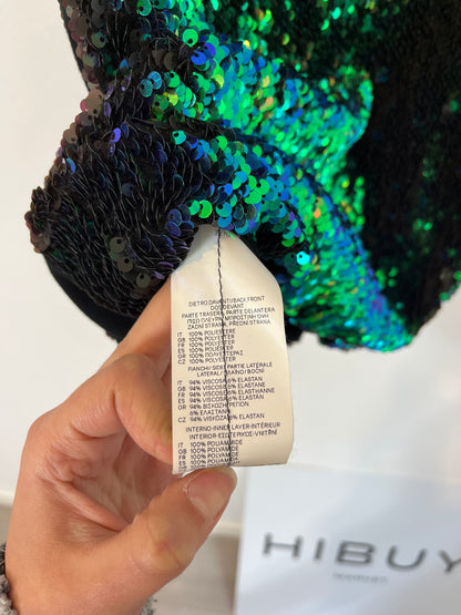 DENNY ROSE. Vestido corto lentejuelas. T XS