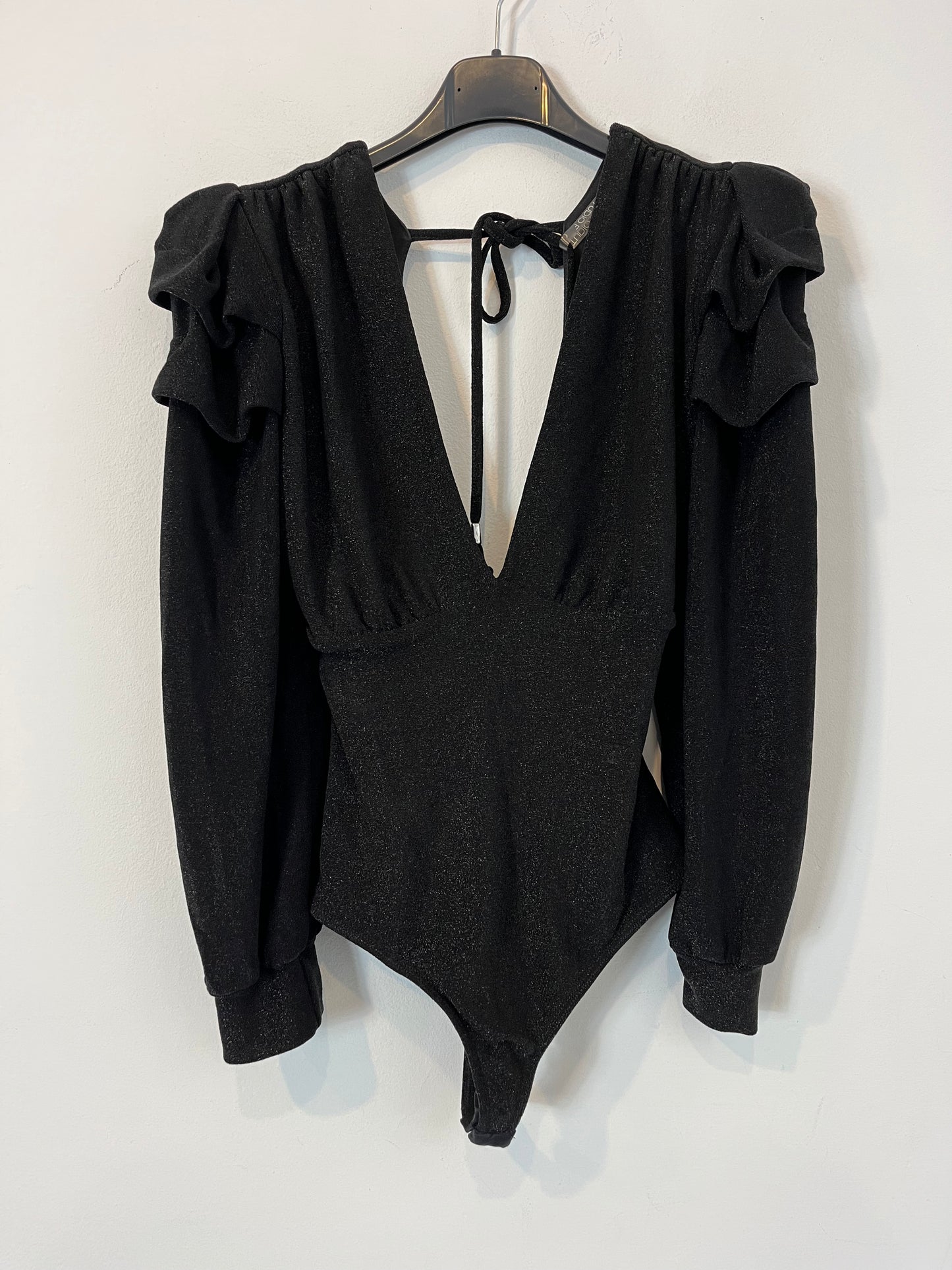 STUDIO F. Body negro elástico purpurina. T S