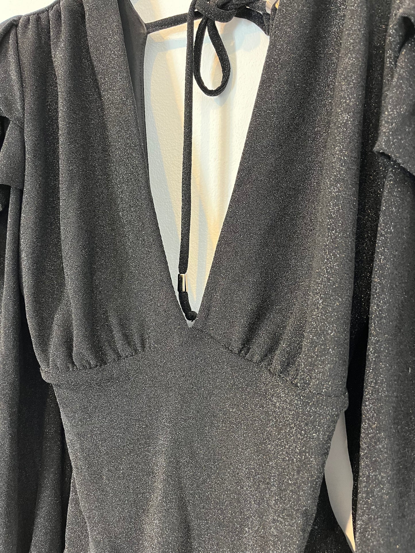 STUDIO F. Body negro elástico purpurina. T S