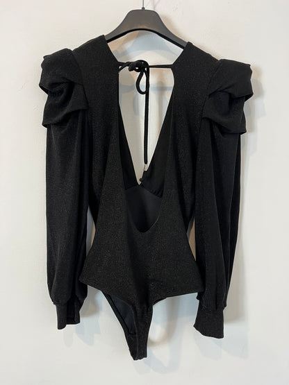 STUDIO F. Body negro elástico purpurina. T S