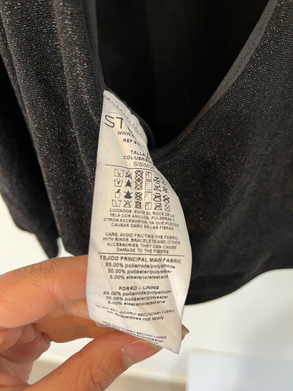 STUDIO F. Body negro elástico purpurina. T S