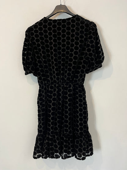 ZARA. Black dress with gathered velvet. TS