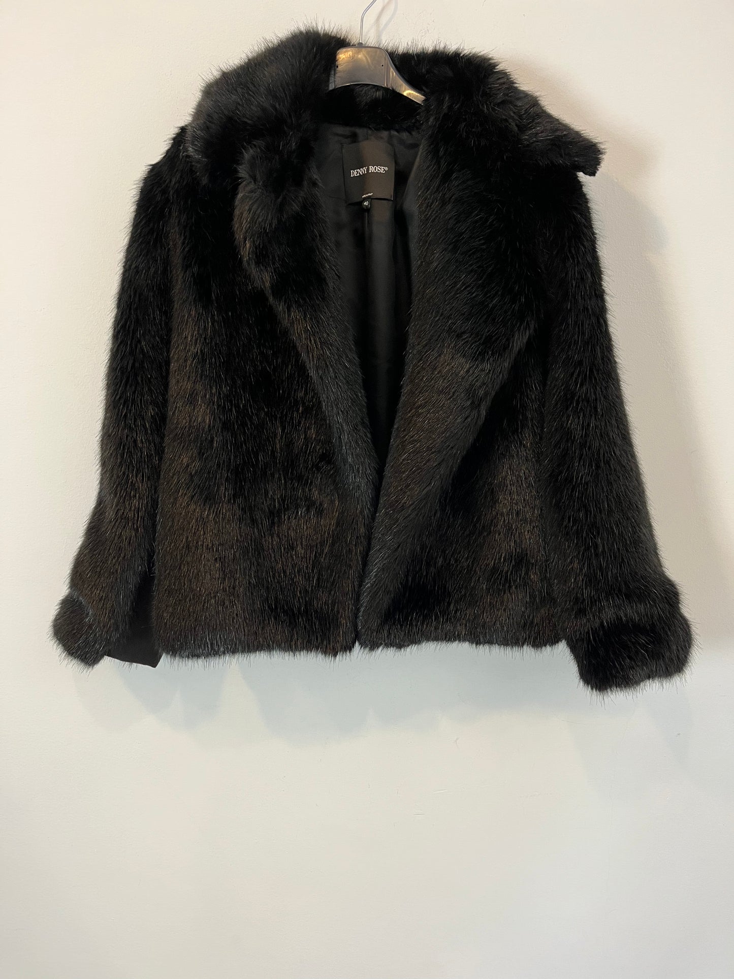 DENNY ROSE. Abrigo pelo doble textura. T 40 (S/M)