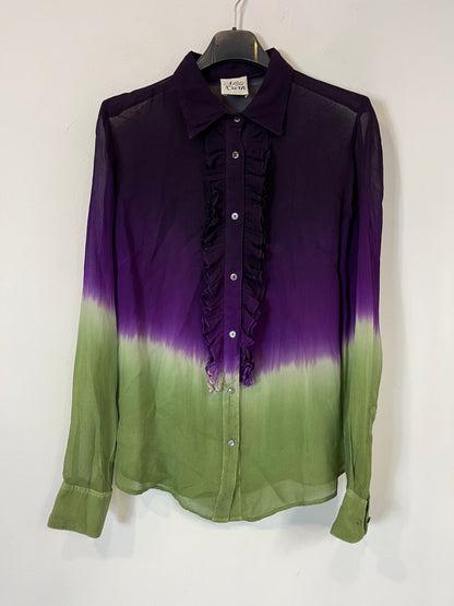 ATTIC AND BARN. Two-tone viscose blouse. T 42 (M)