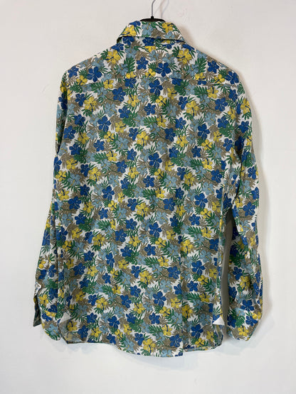 BENCH CORNER. Camisa lino flores. T 42 (S)
