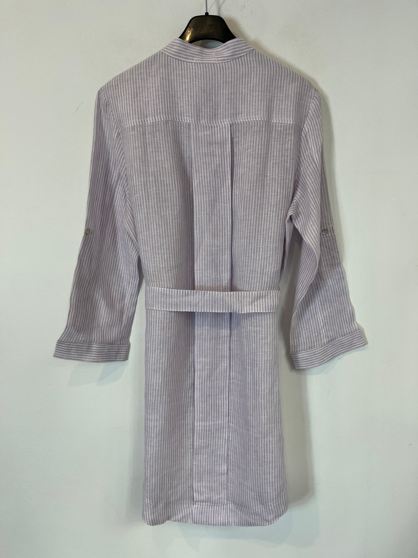 STUDIO B. Short striped linen shirt dress. TS