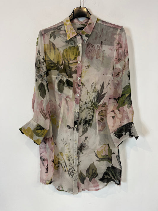 PAUL SMITH. Semi transparent floral blouse. T.S.