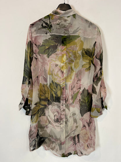 PAUL SMITH. Blusa semi transparente flores. T S