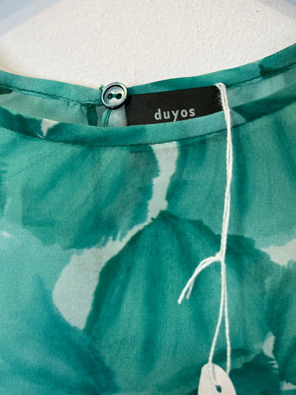 DUYOS. Blusa fluida estampado verdes. T S