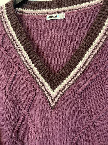 NOON. Purple V-neck sweater TS/M