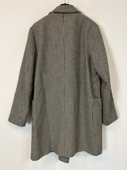 ZARA. Abrigo pata de gallo blanco y negro. T S