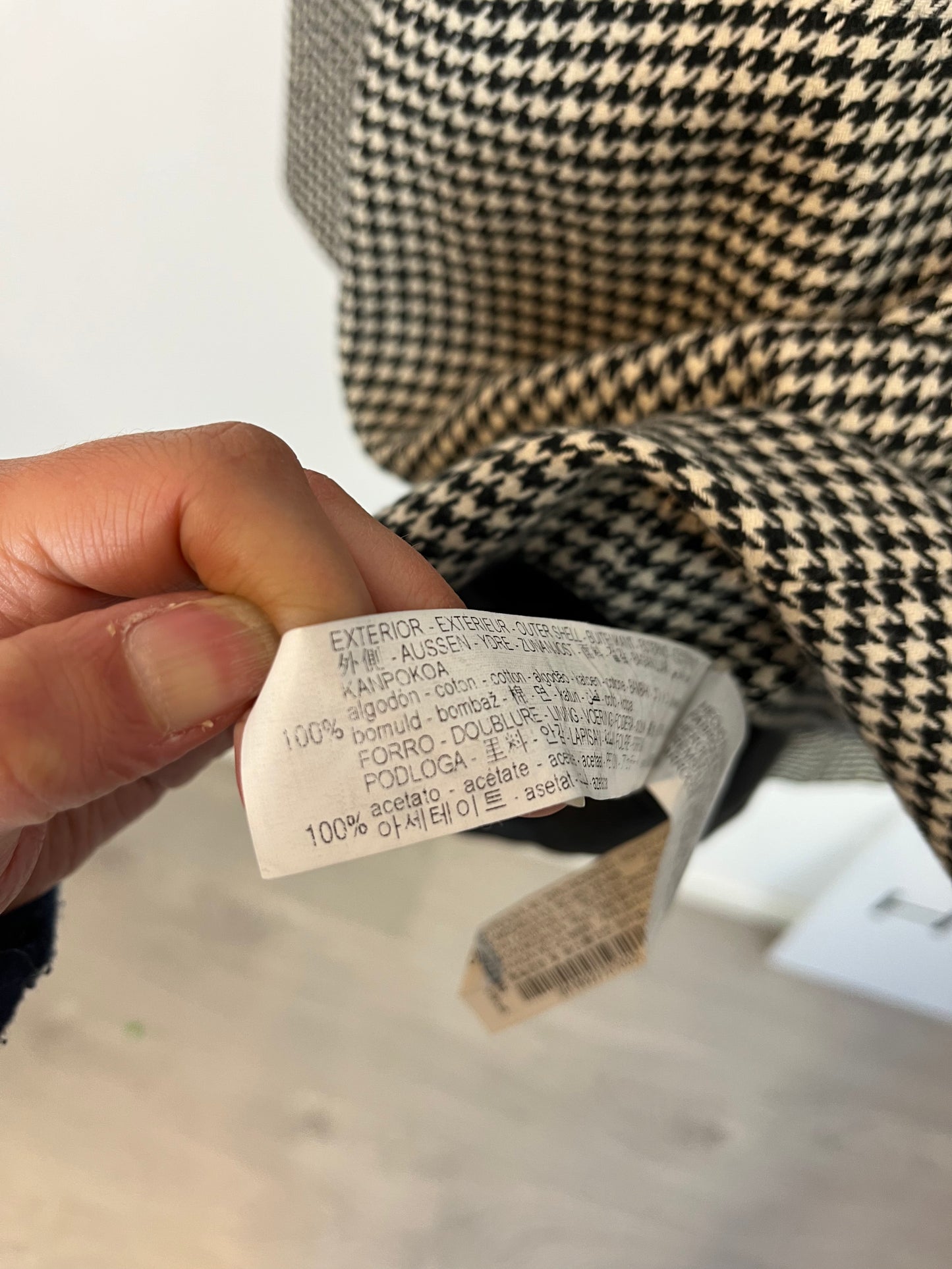 ZARA. Abrigo pata de gallo blanco y negro. T S