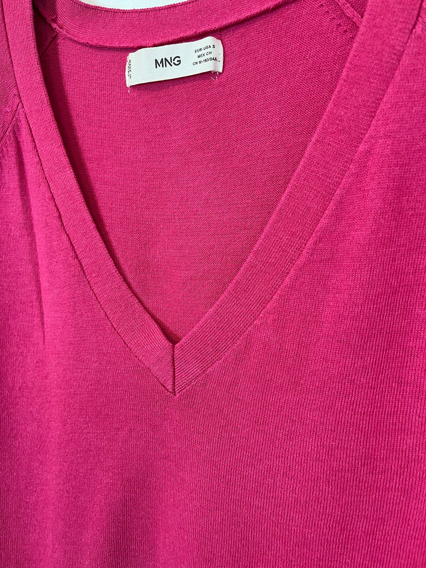 MANGO. Jersey fino fucsia. T S