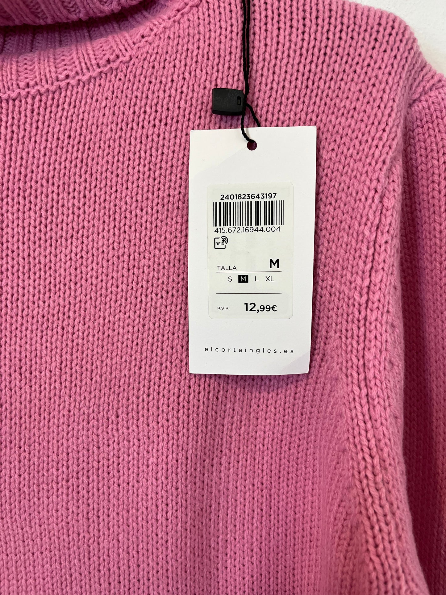 EASY WEAR. Jersey rosa cuello alto. T M