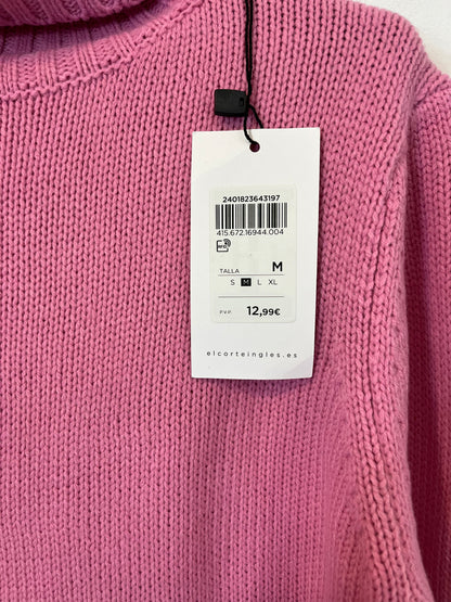 EASY WEAR. Jersey rosa cuello alto. T M