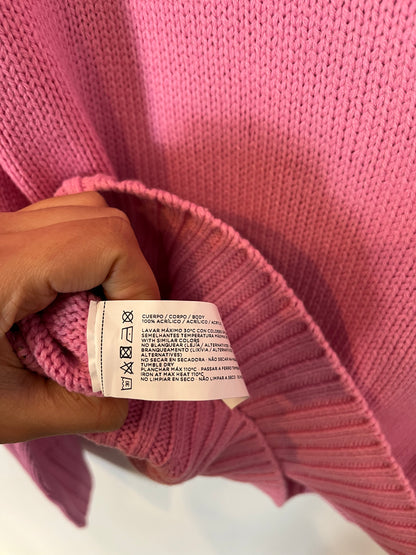 EASY WEAR. Jersey rosa cuello alto. T M