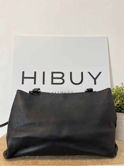 HOGAN. Black leather bag with zipper detail