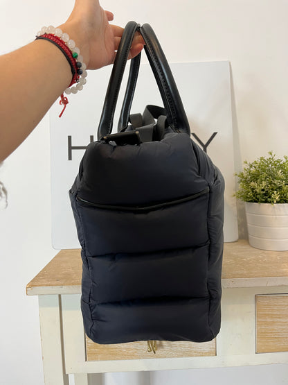 WOOLRICH. Bolso azul acolchado doble asa