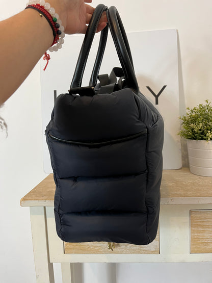 WOOLRICH. Bolso azul acolchado doble asa