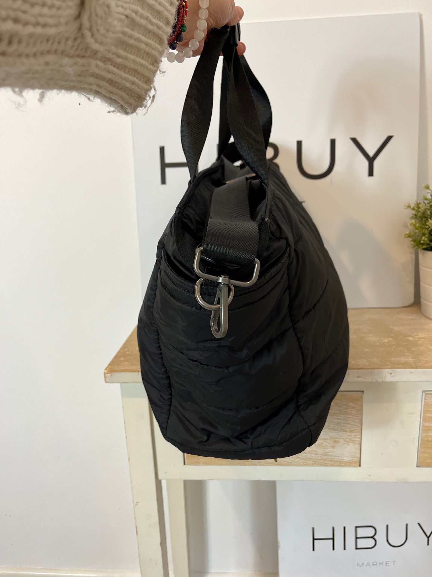 WOOLRICH. Semi-rigid quilted black bag