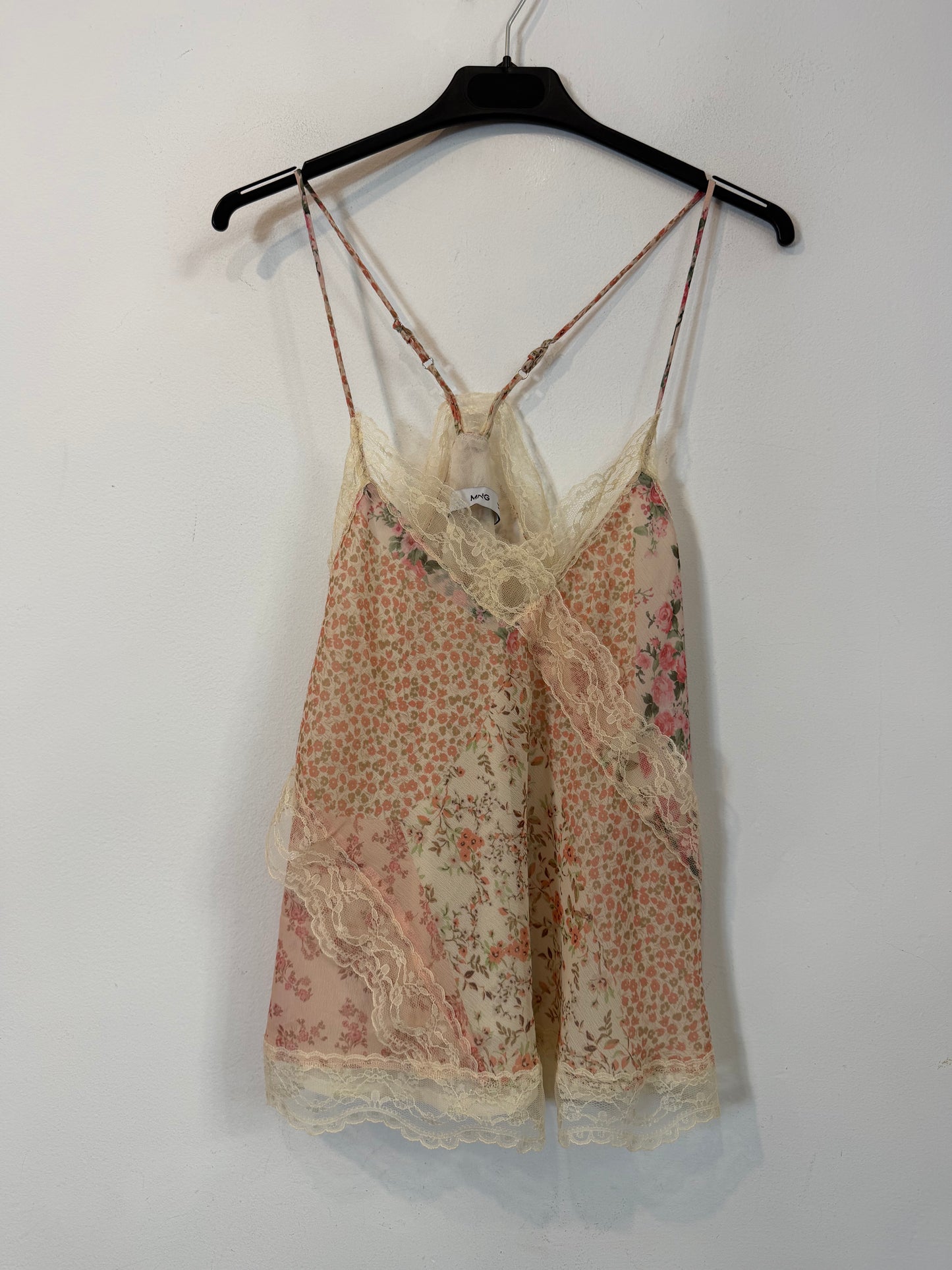 MANGO. Top lencero estampado