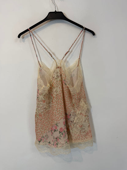MANGO. Top lencero estampado