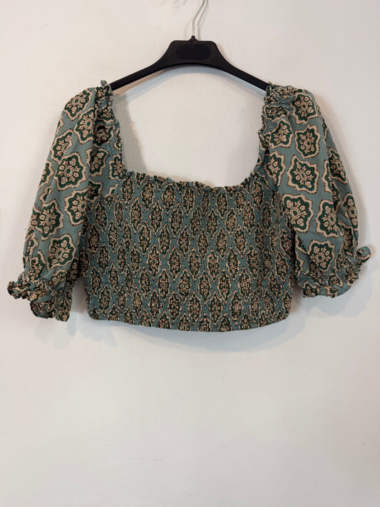 ZARA. Top estampado nido de abeja