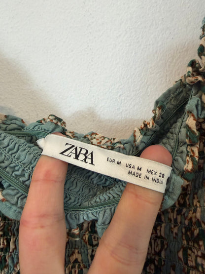 ZARA. Top estampado nido de abeja