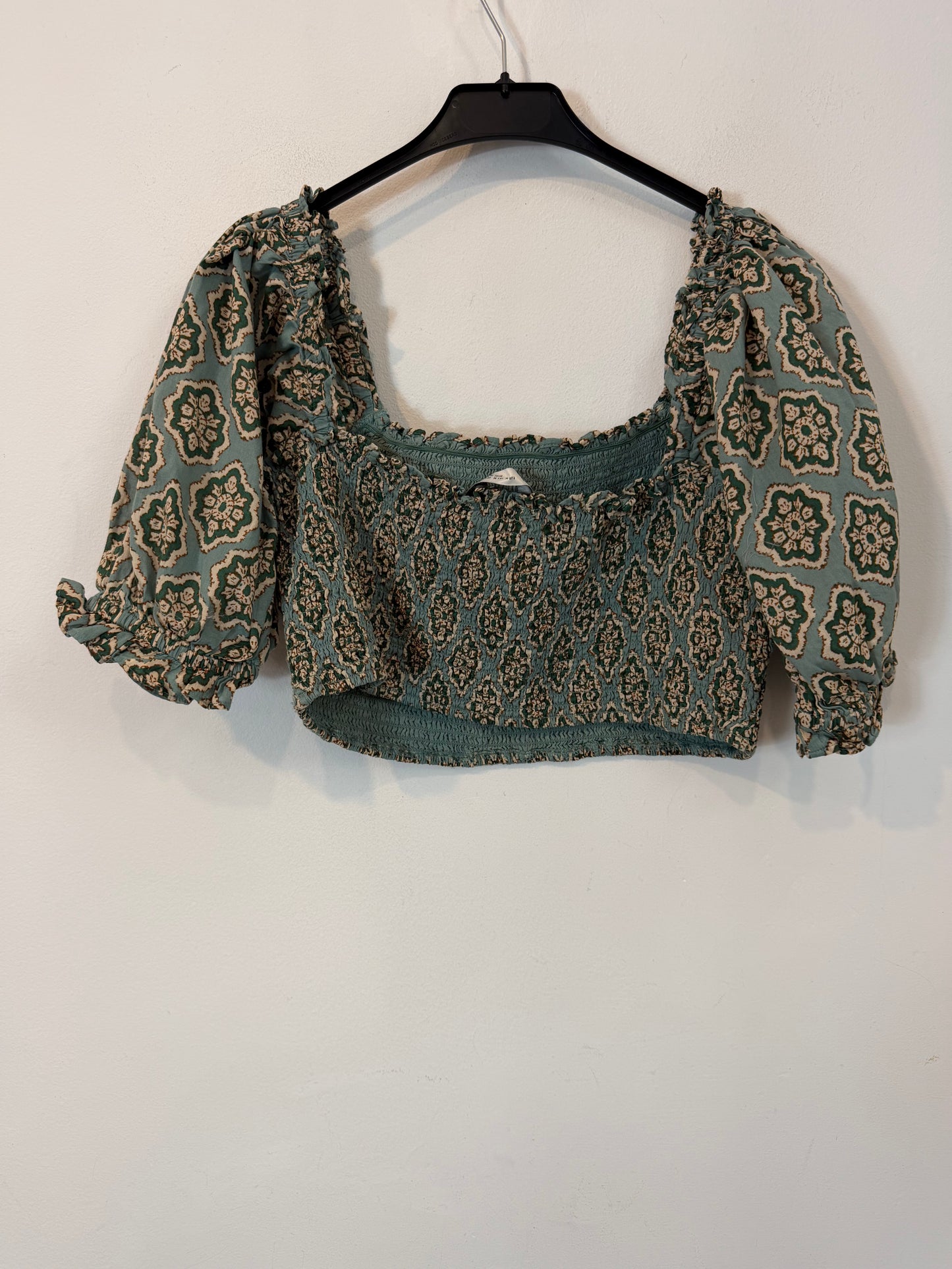ZARA. Top estampado nido de abeja