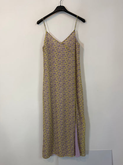 BIMANI. Vestido midi estampado abertura