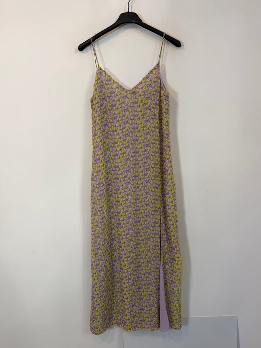 BIMANI. Vestido midi estampado abertura