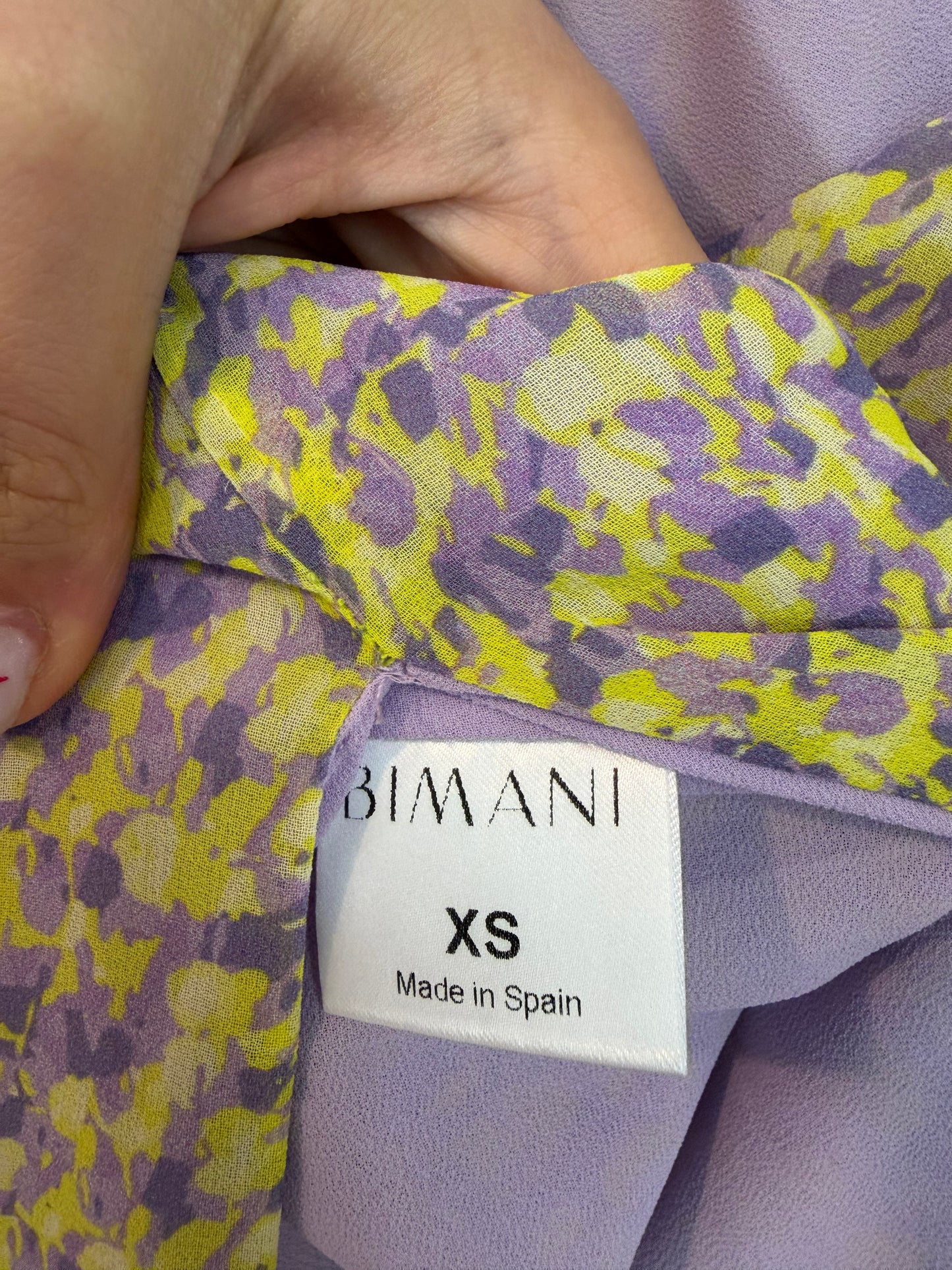 BIMANI. Vestido midi estampado abertura