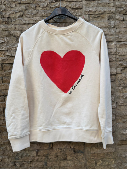 Sudadera beige corazón
