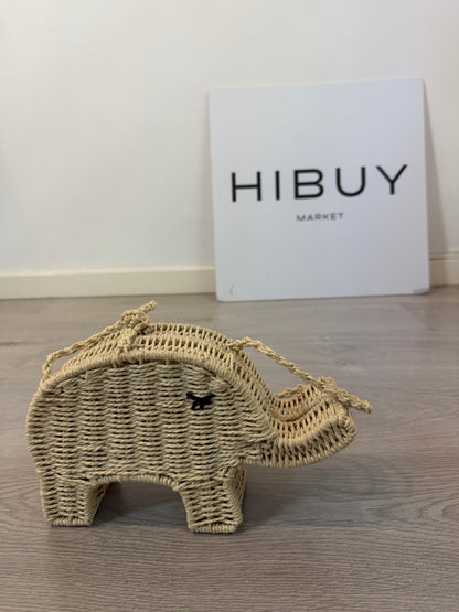 ZARA. Bolso elefante rafia