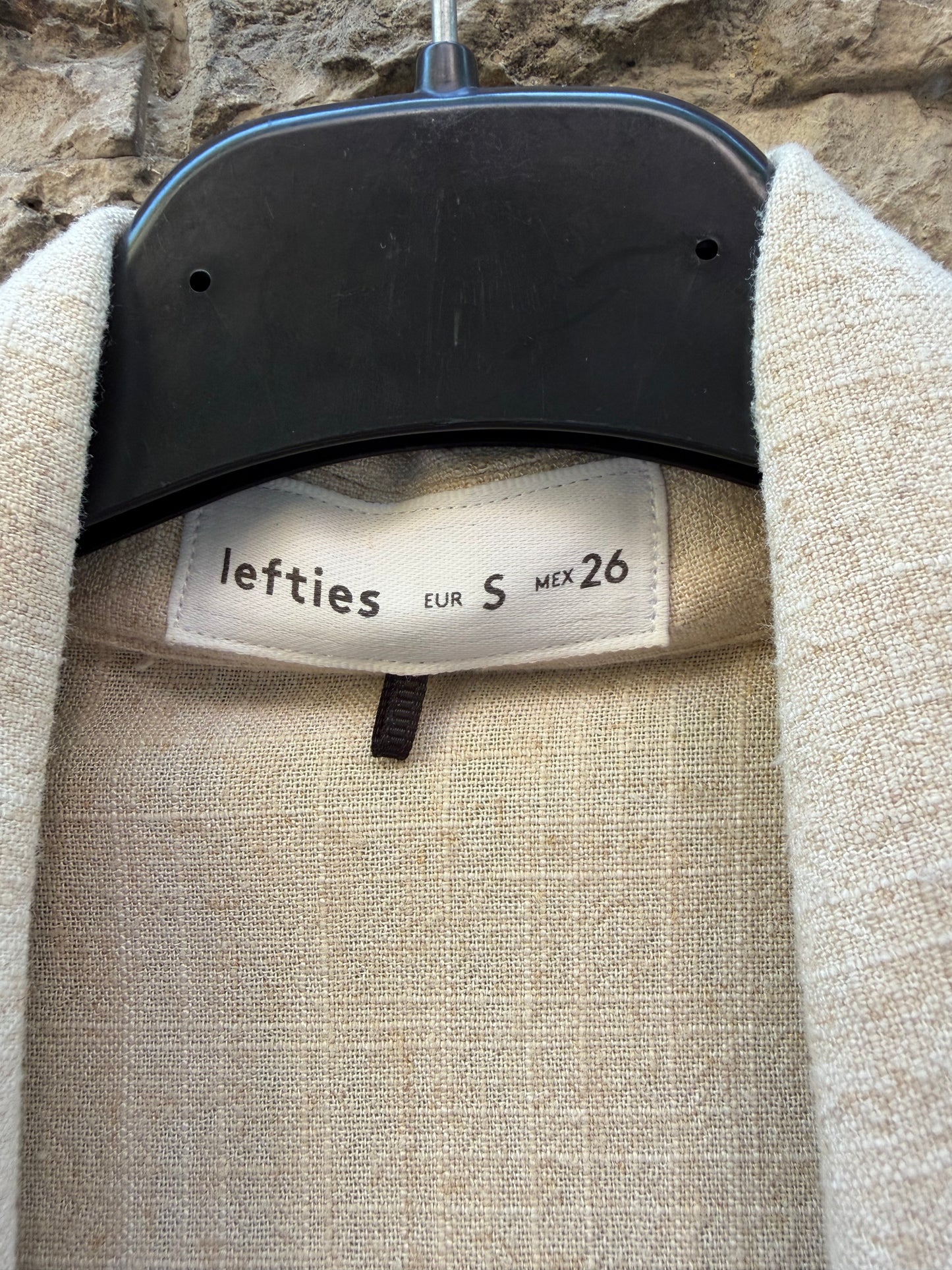 Blazer fluida beige con lino
