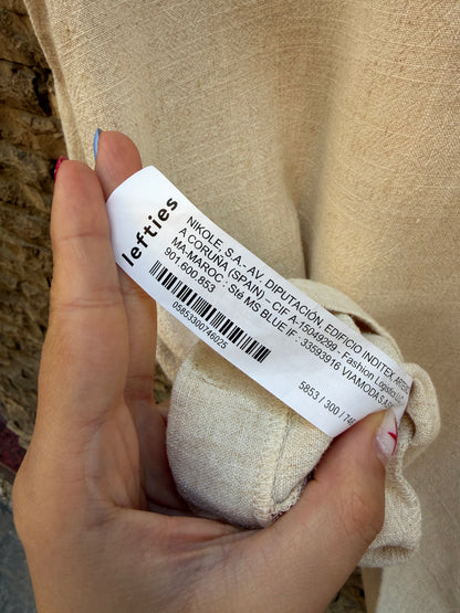 Blazer fluida beige con lino