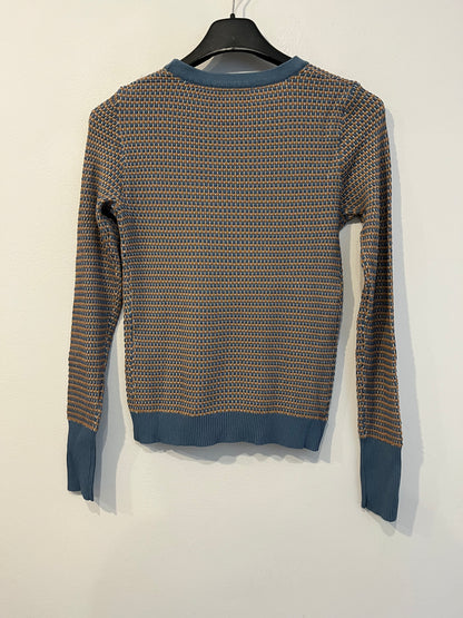 ZARA. Two-tone stretch knit top. TM