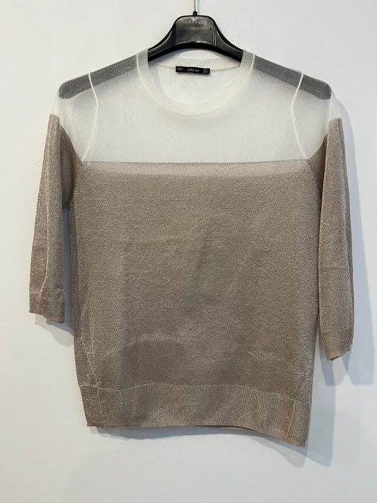 ZARA. Shiny thread top. TS