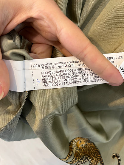 ZARA. Tiger green satin blouse. Size XS