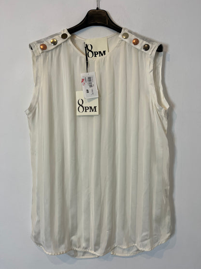 8 PM. Flowy top with striped back detail. TM/L