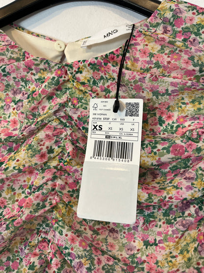 MANGO. Top fruncido flores. T XS