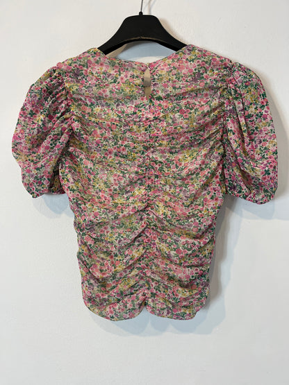 MANGO. Top fruncido flores. T XS