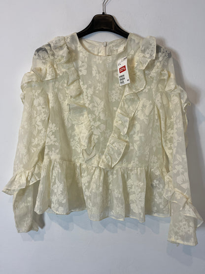 H&amp;M. Semi-sheer ecru blouse. Size 36