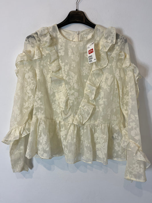 H&amp;M. Semi-sheer ecru blouse. Size 36