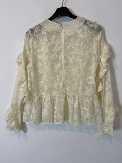 H&amp;M. Semi-sheer ecru blouse. Size 36
