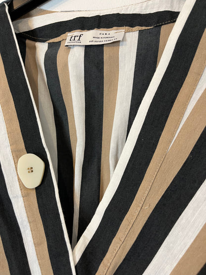 ZARA. Striped button-down blouse. XS