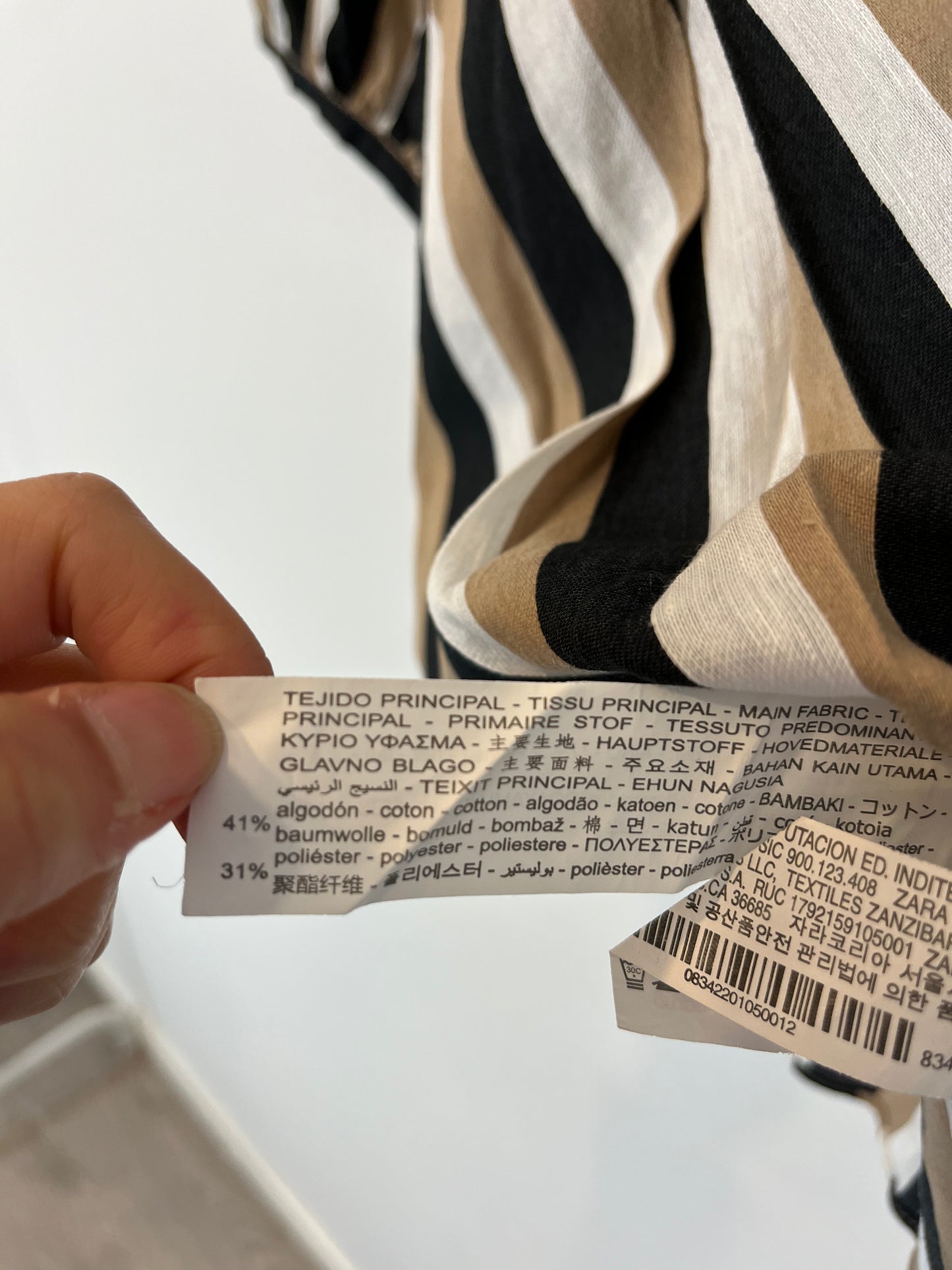 ZARA. Striped button-down blouse. XS