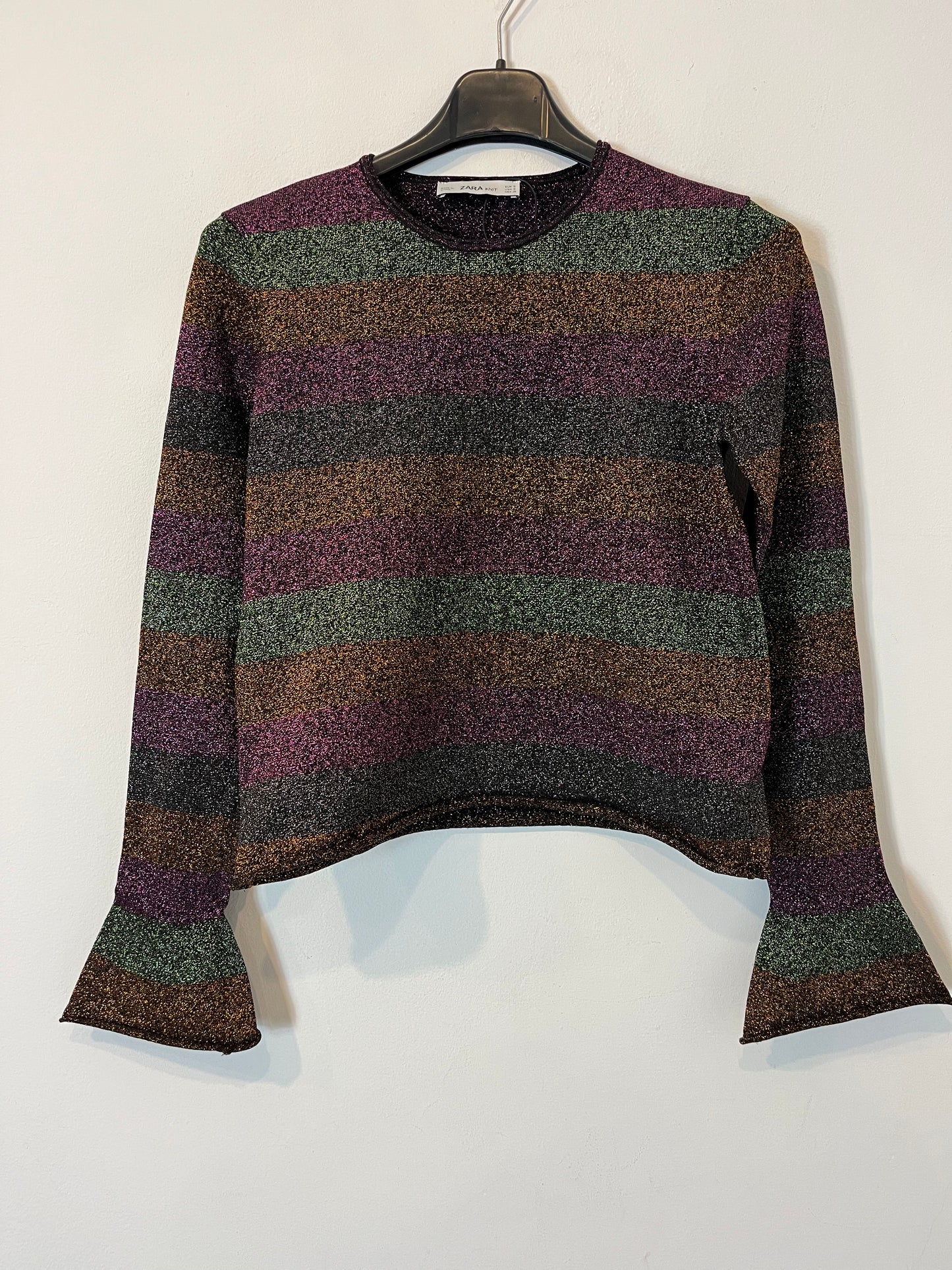 ZARA. Stretch top with metallic threads. TS