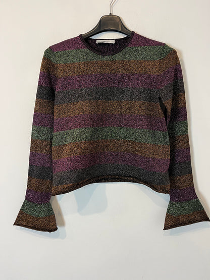 ZARA. Stretch top with metallic threads. TS